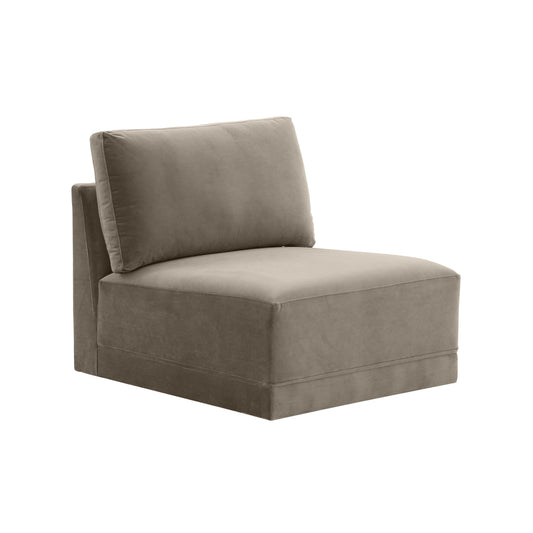 Willow Performance Velvet Modular Armless Chair