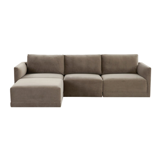 Willow 4-Piece Performance Velvet Modular Sectional