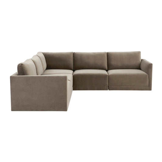 Willow 5-Piece Performance Velvet Modular L Sectional