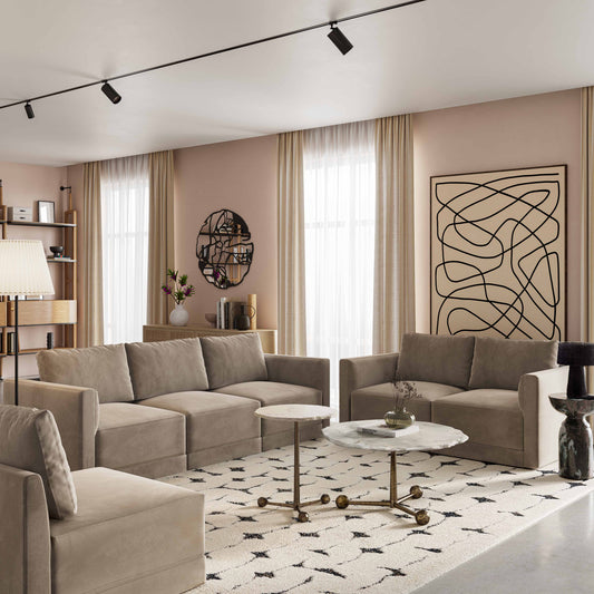 Willow 74" Performance Velvet Modular Loveseat