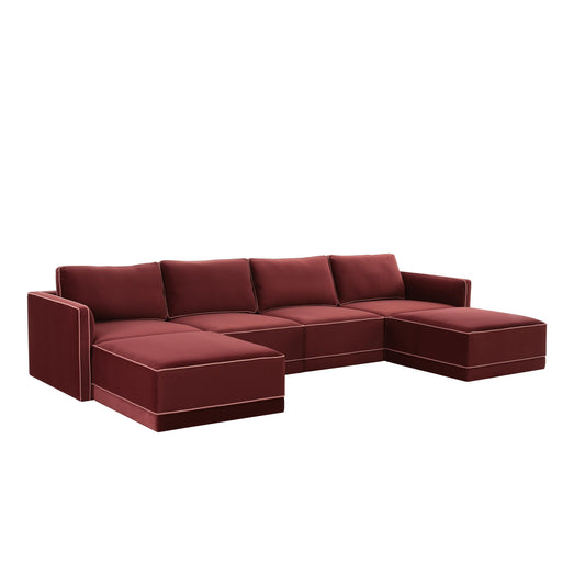 Willow 6-Piece Performance Velvet Modular U Sectional