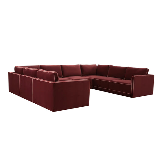 Willow 8-Piece Performance Velvet Modular Large U Sectional