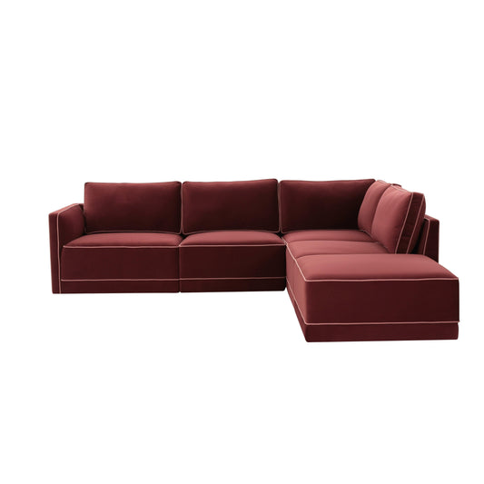 Willow 5-Piece Performance Velvet Modular Right Facing Sectional