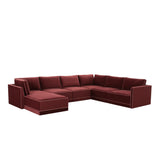 Willow 7-Piece Performance Velvet Modular Large Chaise Sectional
