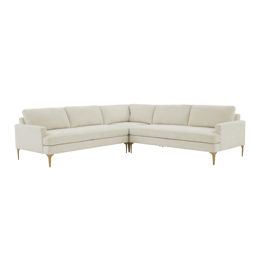 Serena 3-Piece Performance Velvet L-Sectional