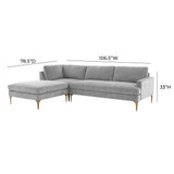Serena 3-Piece Performance Velvet Chaise Sectional