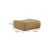 Zenith Latte Brown Performance Velvet Ottoman