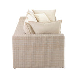 Cali Natural Performance Fabric & Natural Wicker Modular Outdoor Sofa