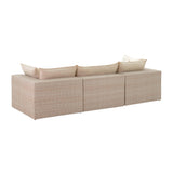 Cali Natural Performance Fabric & Natural Wicker Modular Outdoor Sofa