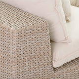 Cali Natural Performance Fabric & Natural Wicker Modular Outdoor Sofa