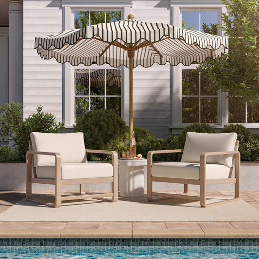 Palata Cream Performance Fabric Outdoor Accent Chair