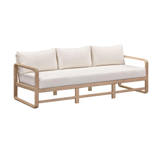 Palata 84" Cream Performance Fabric Outdoor Sofa