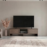 Dago 65" TV Stand with 4 Open Shelves, 2 Doors, Modern Media Console for Living Room Entertainment Storage