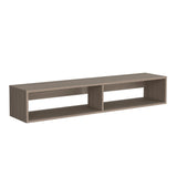 TUHOME Warrior Floating TV Stand with Two Open Media Shelves, Integrated Cable Management, Wall-Mounted Space-Saving Design, Modern Storage Solution for Electronics and Décor, Ideal for Enhancing Contemporary Living Rooms