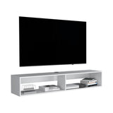 TUHOME Warrior Floating TV Stand with Two Open Media Shelves, Integrated Cable Management, Wall-Mounted Space-Saving Design, Modern Storage Solution for Electronics and Décor, Ideal for Enhancing Contemporary Living Rooms