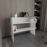 TUHOME Being 39-Inch Narrow Console Table with Two-Tier Shelf Design, Slim Entryway and Hallway Storage Table for Decor, Organization and Display, Space-Saving Modern Table for Living Room or Home Office