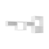 TUHOME Wallshe 47-Inch Wide Seven-Tier Wall Shelf, Modular Cube Display Rack for Living Room, Home Office or Bedroom Organization, Space-Saving Mounted Shelf for Books, Décor and Everyday Essentials