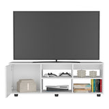 Adel 51" Wide TV Stand with One Door Cabinet, Four Open Shelves, Modern Media Console with Cable Management for Living Room, Entertainment Center for TVs up to 60", Stylish Storage for TV Room & Home Decor