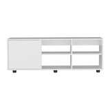 Adel 51" Wide TV Stand with One Door Cabinet, Four Open Shelves, Modern Media Console with Cable Management for Living Room, Entertainment Center for TVs up to 60", Stylish Storage for TV Room & Home Decor