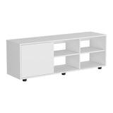 Adel 51" Wide TV Stand with One Door Cabinet, Four Open Shelves, Modern Media Console with Cable Management for Living Room, Entertainment Center for TVs up to 60", Stylish Storage for TV Room & Home Decor
