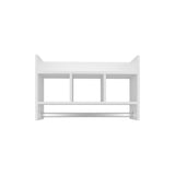 TUHOME Starke Bathroom Wall Shelf with Wide Upper Storage Surface, Three Compact Middle Shelves and Integrated Towel Bar, Space-Saving Organizer for Toiletries, Towels and Decor in Modern or Traditional Bathroom Settings