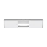 TUHOME Glen Floating TV Stand Wall-Mounted Media Console with Dual Side Storage Doors, Central Open Shelf, Integrated Cable Management System and Modern Space-Saving Design for Living Rooms, Bedrooms or Offices