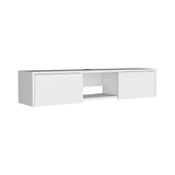 TUHOME Glen Floating TV Stand Wall-Mounted Media Console with Dual Side Storage Doors, Central Open Shelf, Integrated Cable Management System and Modern Space-Saving Design for Living Rooms, Bedrooms or Offices