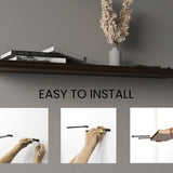 TUHOME Ecco 47-Inch Floating Wall Shelves Set of Two with Hidden Brackets, Modern Space-Saving Display and Storage Solution for Living Rooms, Bedrooms, Bathrooms or Offices, Minimalist Shelves for Décor and Organization