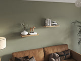 TUHOME Ecco 31.5-Inch Floating Shelves Set of Two with Hidden Brackets, Modern Wall-Mounted Shelves for Bedroom, Bathroom or Living Room Décor, Minimalist Display and Storage Solution for Books, Photos and Accessories