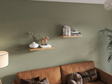 TUHOME Ecco 31.5-Inch Floating Shelves Set of Two with Hidden Brackets, Modern Wall-Mounted Shelves for Bedroom, Bathroom or Living Room Décor, Minimalist Display and Storage Solution for Books, Photos and Accessories