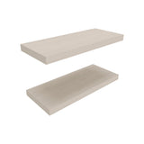 TUHOME Ecco 31.5-Inch Floating Shelves Set of Two with Hidden Brackets, Modern Wall-Mounted Shelves for Bedroom, Bathroom or Living Room Décor, Minimalist Display and Storage Solution for Books, Photos and Accessories