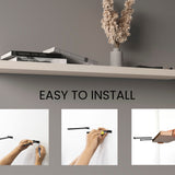 TUHOME Ecco 47-Inch Floating Wall Shelves Set of Two with Hidden Brackets, Modern Space-Saving Display and Storage Solution for Living Rooms, Bedrooms, Bathrooms or Offices, Minimalist Shelves for Décor and Organization