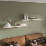 TUHOME Ecco 47-Inch Floating Wall Shelves Set of Two with Hidden Brackets, Modern Space-Saving Display and Storage Solution for Living Rooms, Bedrooms, Bathrooms or Offices, Minimalist Shelves for Décor and Organization