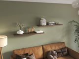 TUHOME Ecco 47-Inch Floating Wall Shelves Set of Two with Hidden Brackets, Modern Space-Saving Display and Storage Solution for Living Rooms, Bedrooms, Bathrooms or Offices, Minimalist Shelves for Décor and Organization