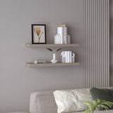 TUHOME Ecco 31.5-Inch Floating Shelves Set of Two with Hidden Brackets, Modern Wall-Mounted Shelves for Bedroom, Bathroom or Living Room Décor, Minimalist Display and Storage Solution for Books, Photos and Accessories