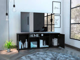 Prana Tv Stand fot TV´s up 60" Four Shelves, Two Cabinets With Single Door