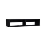 TUHOME Rockwood Floating TV Stand Wall-Mounted Entertainment Shelf with Wide Top Surface, Dual Open Storage Compartments, Integrated Cable Management System and Modern Space-Saving Design for Living Rooms or Offices