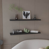 TUHOME Ecco 47-Inch Floating Wall Shelves Set of Two with Hidden Brackets, Modern Space-Saving Display and Storage Solution for Living Rooms, Bedrooms, Bathrooms or Offices, Minimalist Shelves for Décor and Organization