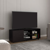 Adel 51" Wide TV Stand with One Door Cabinet, Four Open Shelves, Modern Media Console with Cable Management for Living Room, Entertainment Center for TVs up to 60", Stylish Storage for TV Room & Home Decor