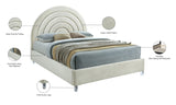 Rainbow Acrylic Contemporary Bed with Elegant Tufted Headboard and Chic Supportive Design