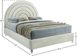 Rainbow Acrylic Contemporary Bed with Elegant Tufted Headboard and Chic Supportive Design