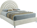 Rainbow Acrylic Contemporary Bed with Elegant Tufted Headboard and Chic Supportive Design