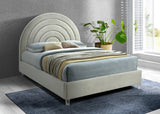 Rainbow Acrylic Contemporary Bed with Elegant Tufted Headboard and Chic Supportive Design