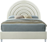 Rainbow Acrylic Contemporary Bed with Elegant Tufted Headboard and Chic Supportive Design