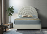 Rainbow Acrylic Contemporary Bed with Elegant Tufted Headboard and Chic Supportive Design