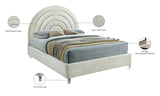 Rainbow Acrylic Contemporary Bed with Elegant Tufted Headboard and Chic Supportive Design