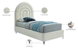 Rainbow Acrylic Contemporary Bed with Elegant Tufted Headboard and Chic Supportive Design