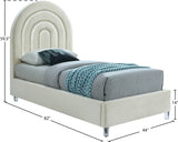 Rainbow Acrylic Contemporary Bed with Elegant Tufted Headboard and Chic Supportive Design