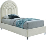 Rainbow Acrylic Contemporary Bed with Elegant Tufted Headboard and Chic Supportive Design
