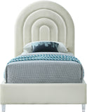 Rainbow Acrylic Contemporary Bed with Elegant Tufted Headboard and Chic Supportive Design
